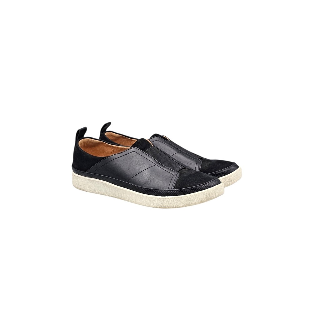 Vionic Zinah Black Suede Stretch Pull On Sneakers Womens 9.5 Wide Casual Shoes